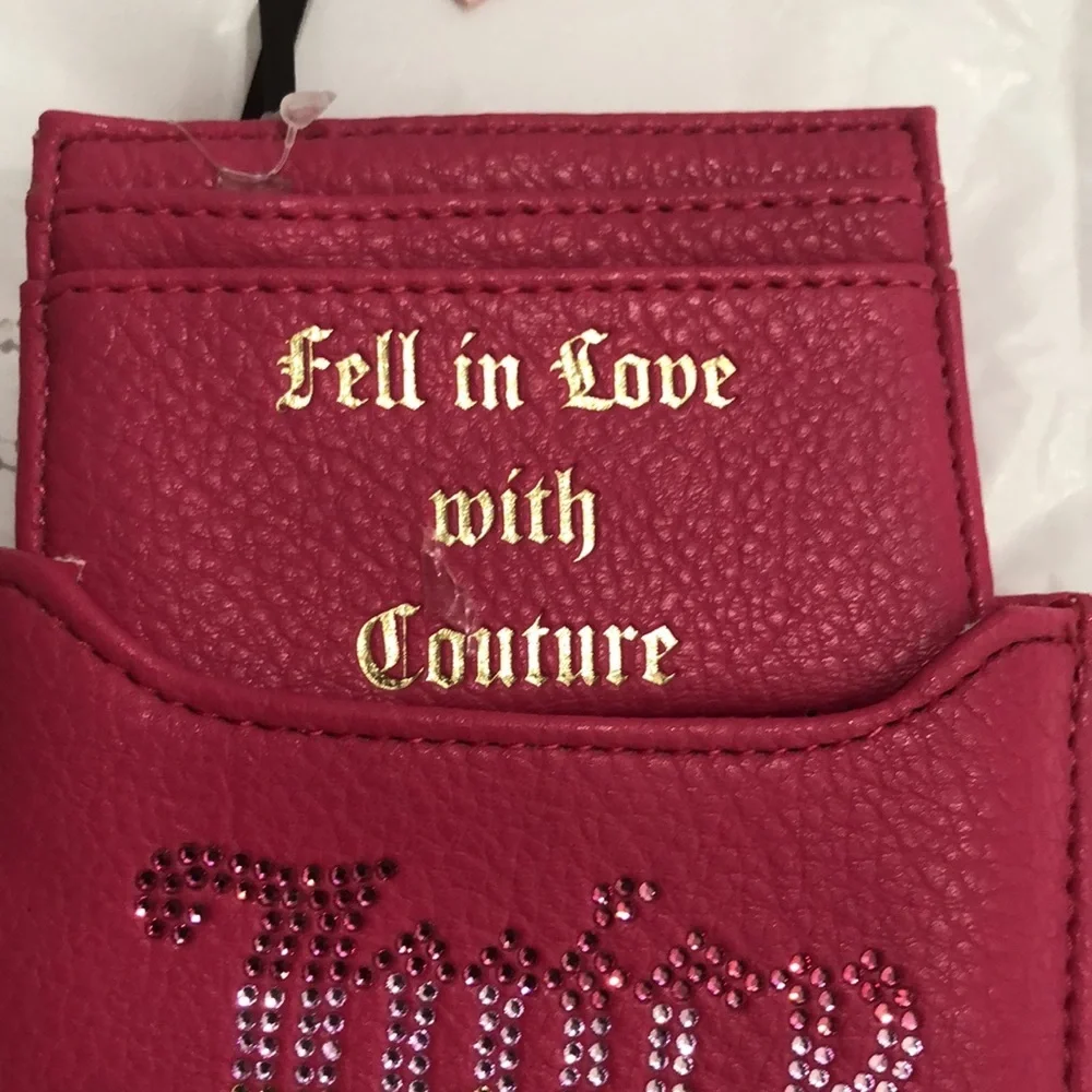 Juicy Couture pink flash breaking the rules bifold wallet with pullout card case